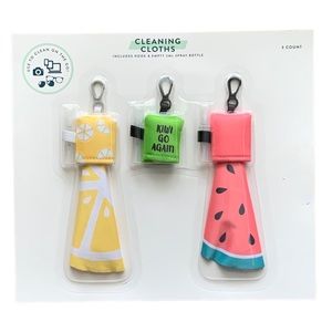 Cleaning Cloths - 3 Count Includes hook an empty 2 ml Spray Bottle